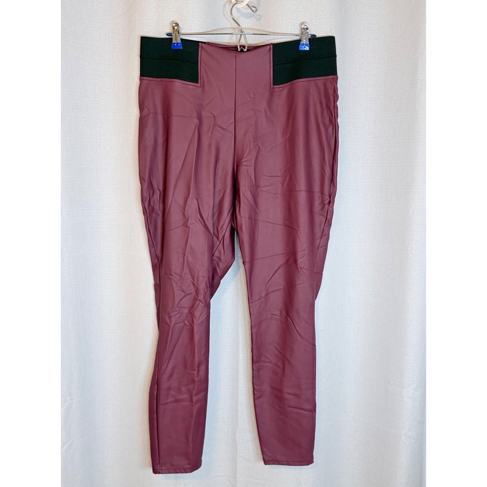 Simply Vera Vera Wang Faux Leather Leggings Edgy Burgundy Size XL